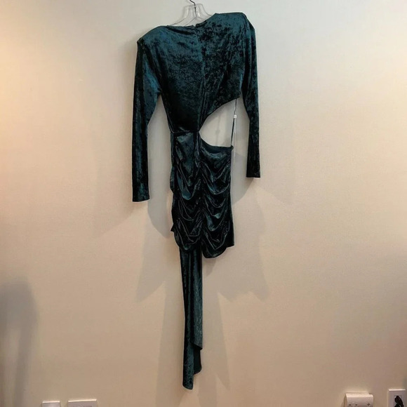 Ronny Kobo Yesenia Teal Green Velvet Cutout Mini Dress Women's Size Small NWT - Picture 2 of 12